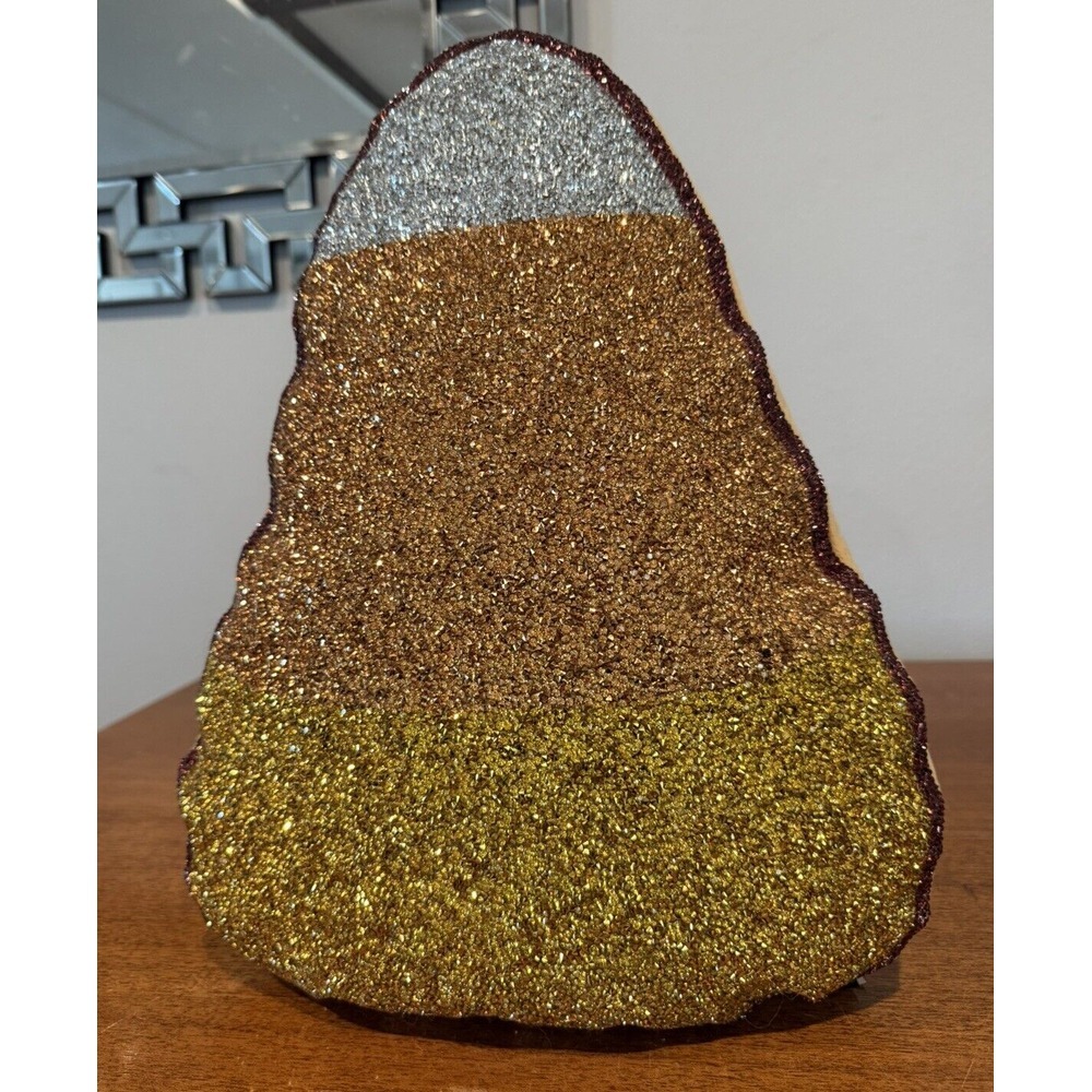 Large Halloween Bling Candy Corn Pillow By‎ Sparkle Home 18"H